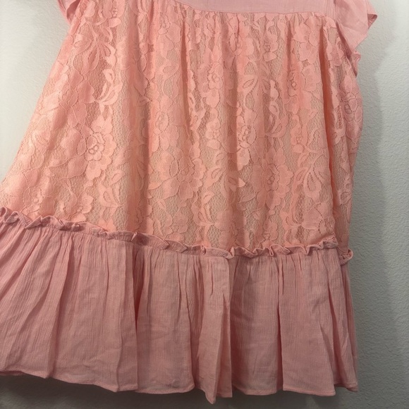 Suzanne Betro Blush Textured Tunic Plus Size 1X Floral Blouse Sheer Feminine - Picture 14 of 15